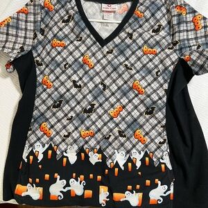 White Cross Black and Orange Short Sleeve Tees